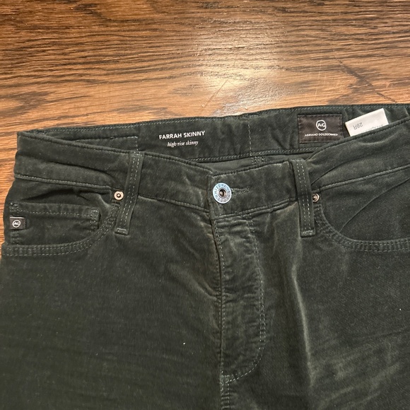 Adriano Goldschmied Farrah Skinny Green Velvet Pants - Picture 2 of 4